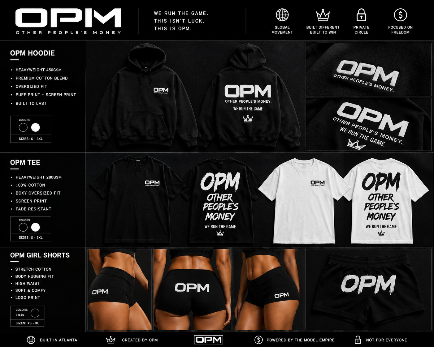 OPM black and white apparel lookbook